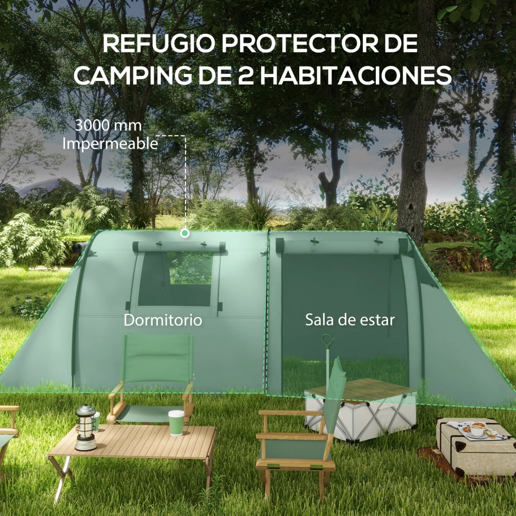 Tenda da campeggio 3 persone ¨C zephmum ¨C Verde impermeabile 470x220x150 cm