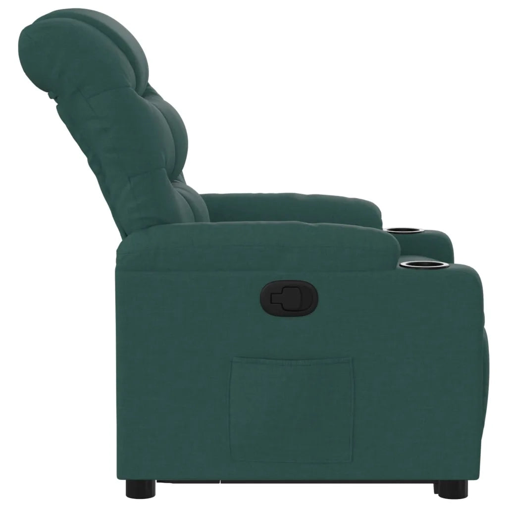 Poltrona Alzapersona Reclinabile Verde Scuro in Tessuto 3206651