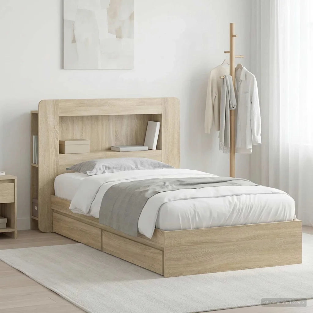 Telaio del letto con storage Rovere Sonoma 75 x 190 cm 3433615
