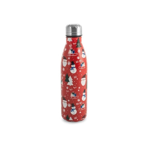 Bottiglia termica natale rossa in acciaio inox lt 0,5