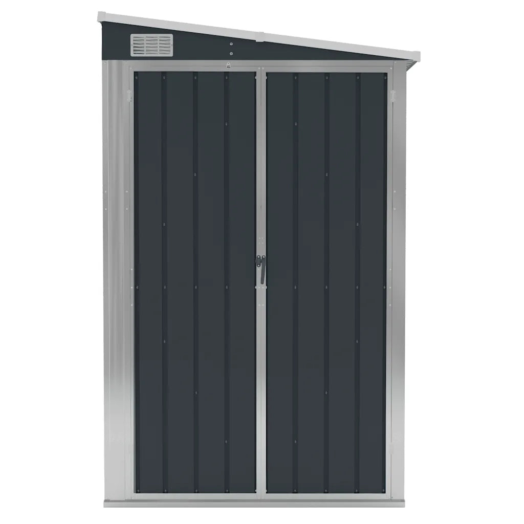Capanno da Giardino a Parete Antracite 118x288x178 cm Acciaio 316227