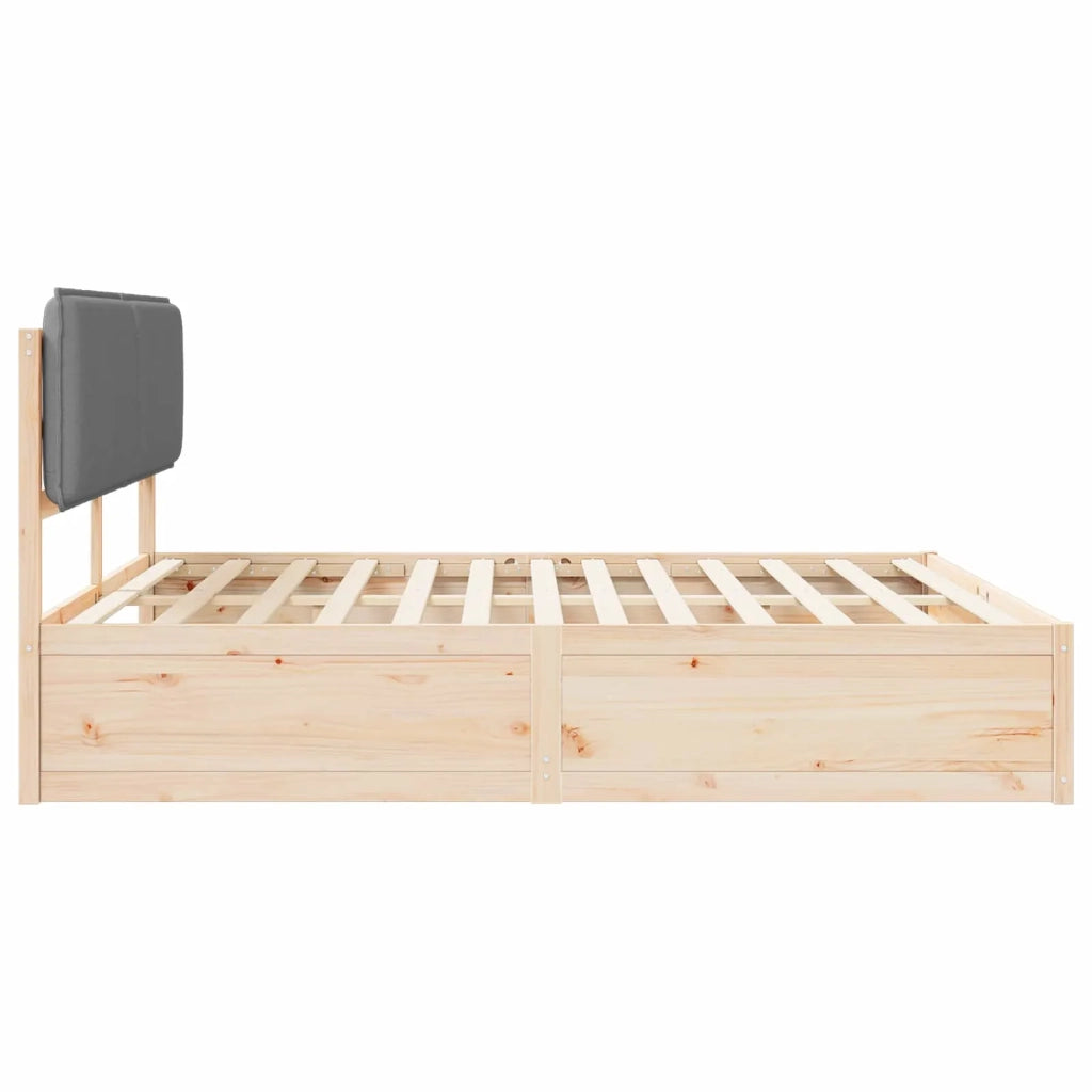 Letto con Testiera Rivestita Grigio chiaro 200 x 200 cm