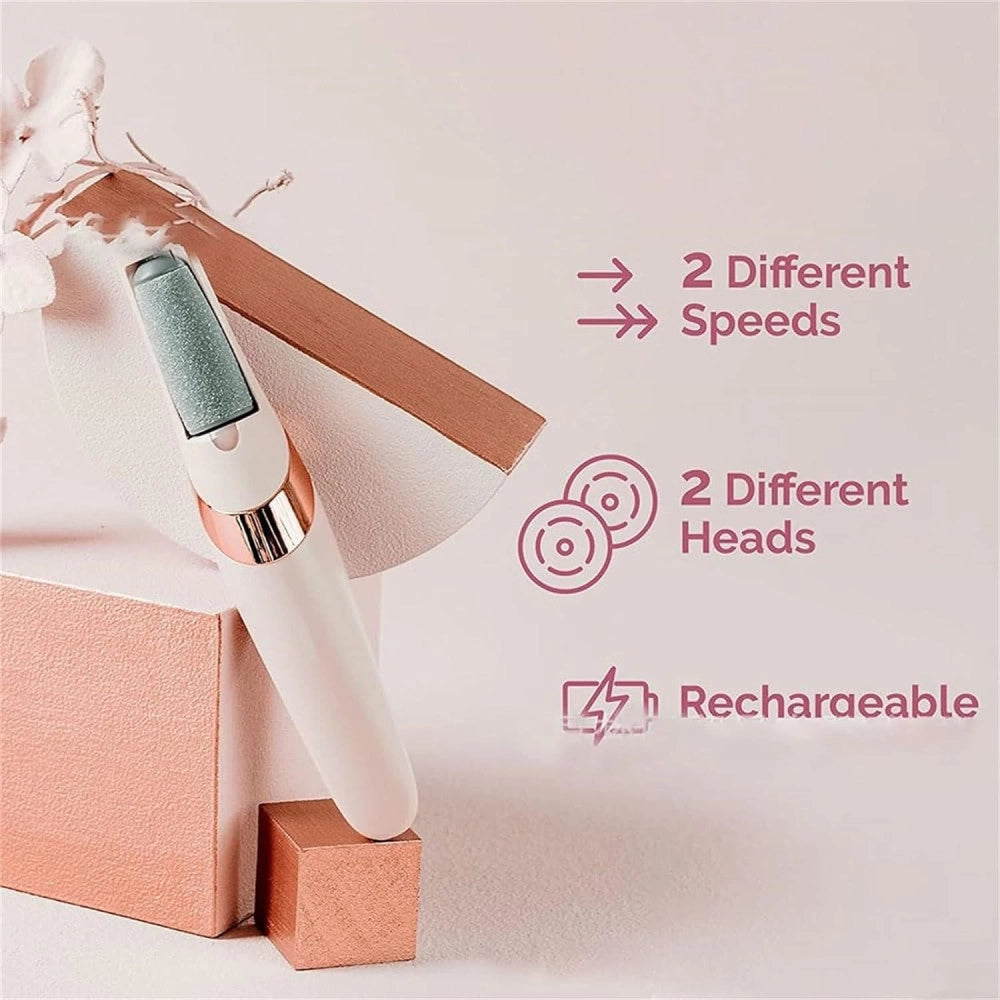 Trade Shop - Pedicure A Batteria Ricaricabile Elimina Calli Rimuovi Duroni Piedi Esfoliante -