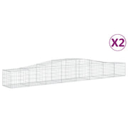 Cesti Gabbioni ad Arco 2 pz 400x50x40/60 cm Ferro Zincato