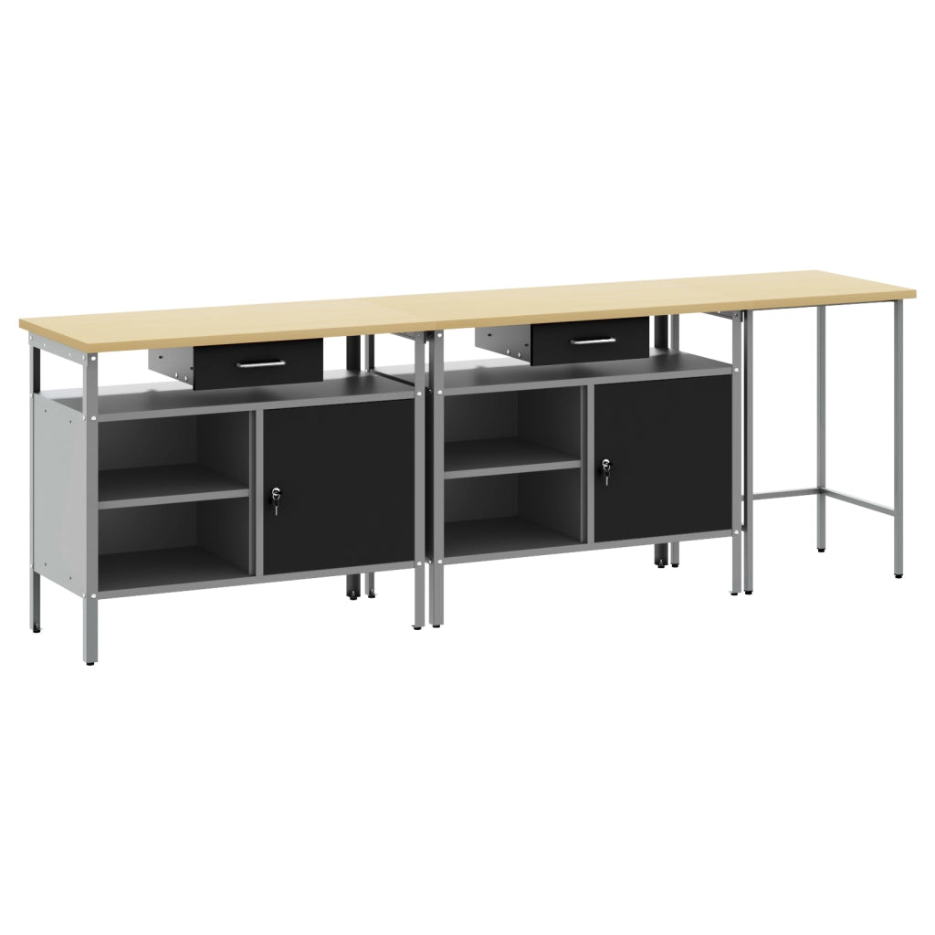 Set di Panchine da Lavoro in Acciaio Rosso