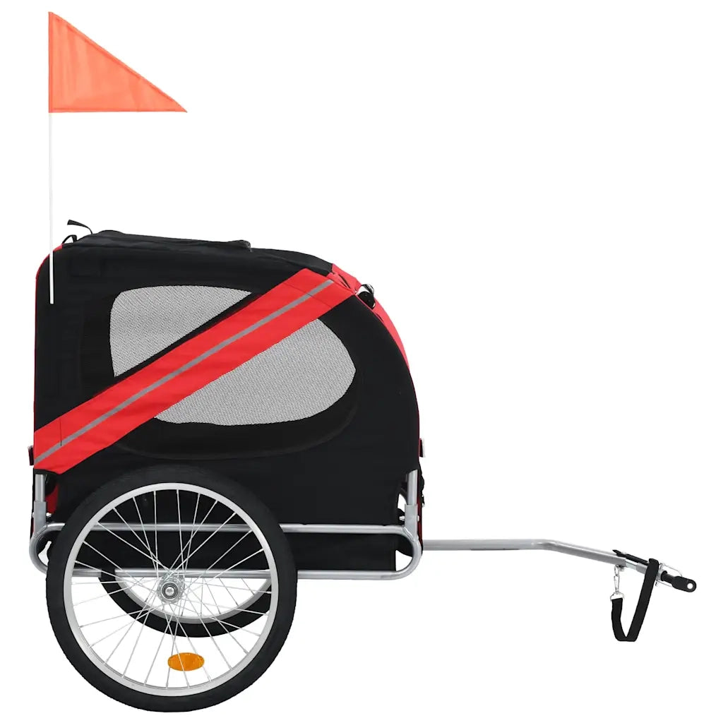 Rimorchio da Bici per Animali Domestici Rosso e Nero CFW5359755