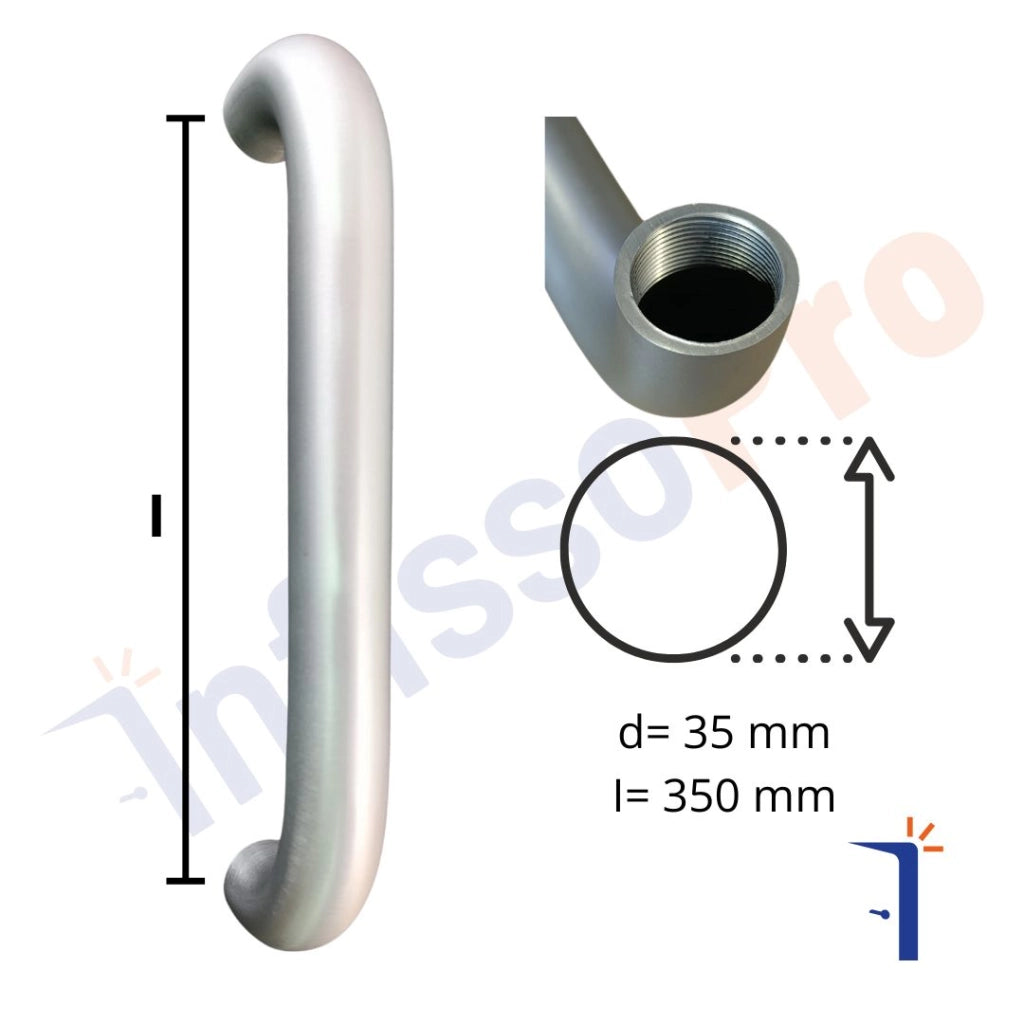 Maniglione per vetrine o portoni in alluminio profilo rotondo 4A10BX1