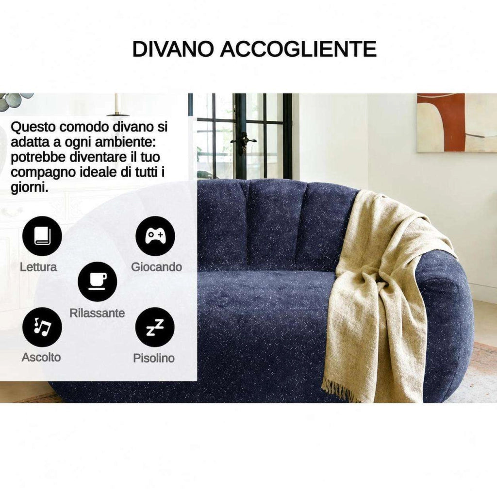Poltrone relax, pouf, poltrone extra-large,Frevano ideali per il soggiorno e la camera da letto, colore nero