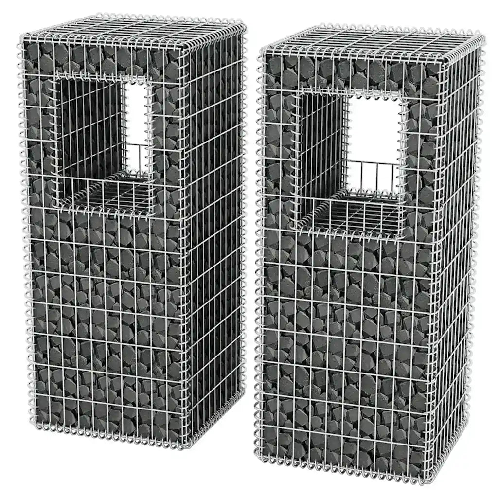 Pali/Fioriere in Gabbione 2 pz in Rete Acciaio 50x50x120 cm CFW5409965