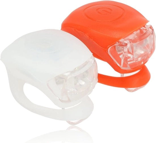 Set di luci LED per bicicletta a led bianco e rosso - Lampada di illuminazione - Lampada - Lampada - Lampadine - Rosso & Bianco - Rosso - Bianco - Bicicletta - LED - Set - Illuminazione anteriore - Illuminazione posteriore - Sicurezza - Illuminazione