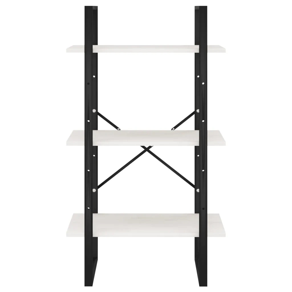 Scaffale Bianco 60x30x105 cm in Legno Massello di Pino