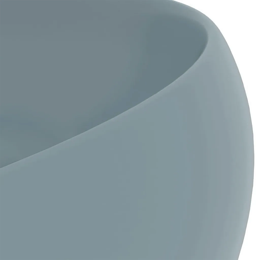Lavandino Lusso Rotondo Azzurro Opaco 40x15 cm in Ceramica 147000