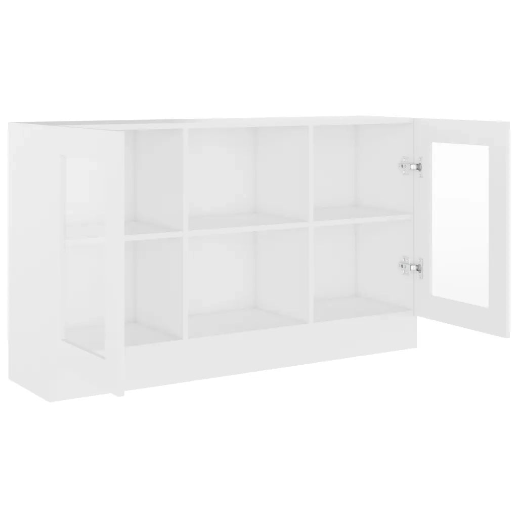 Vetrina moderna e pratica 120 x 30,5 x 70 cm linee pulite legno composito bianco 02_0047764