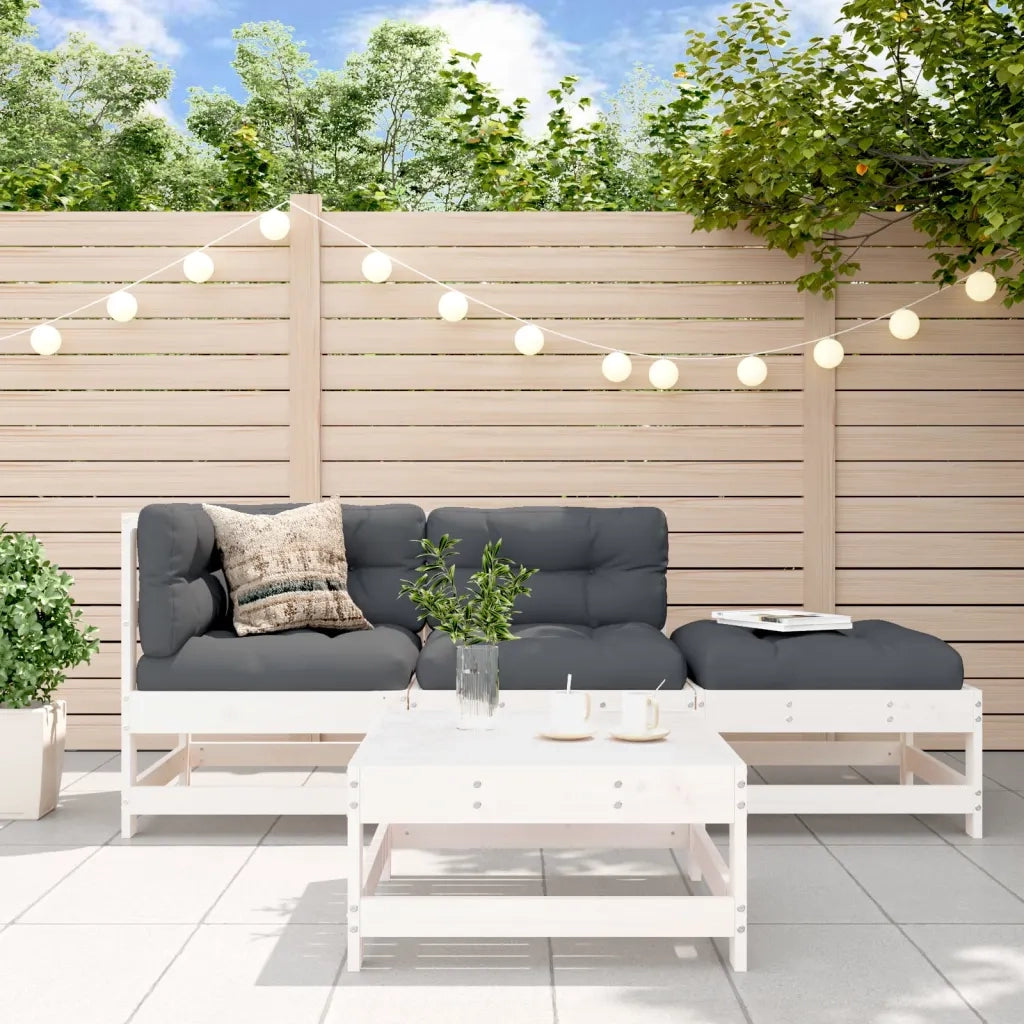 Set Salotto da Giardino 4 pz Bianco in Legno Massello di Pinocod mxl 94000