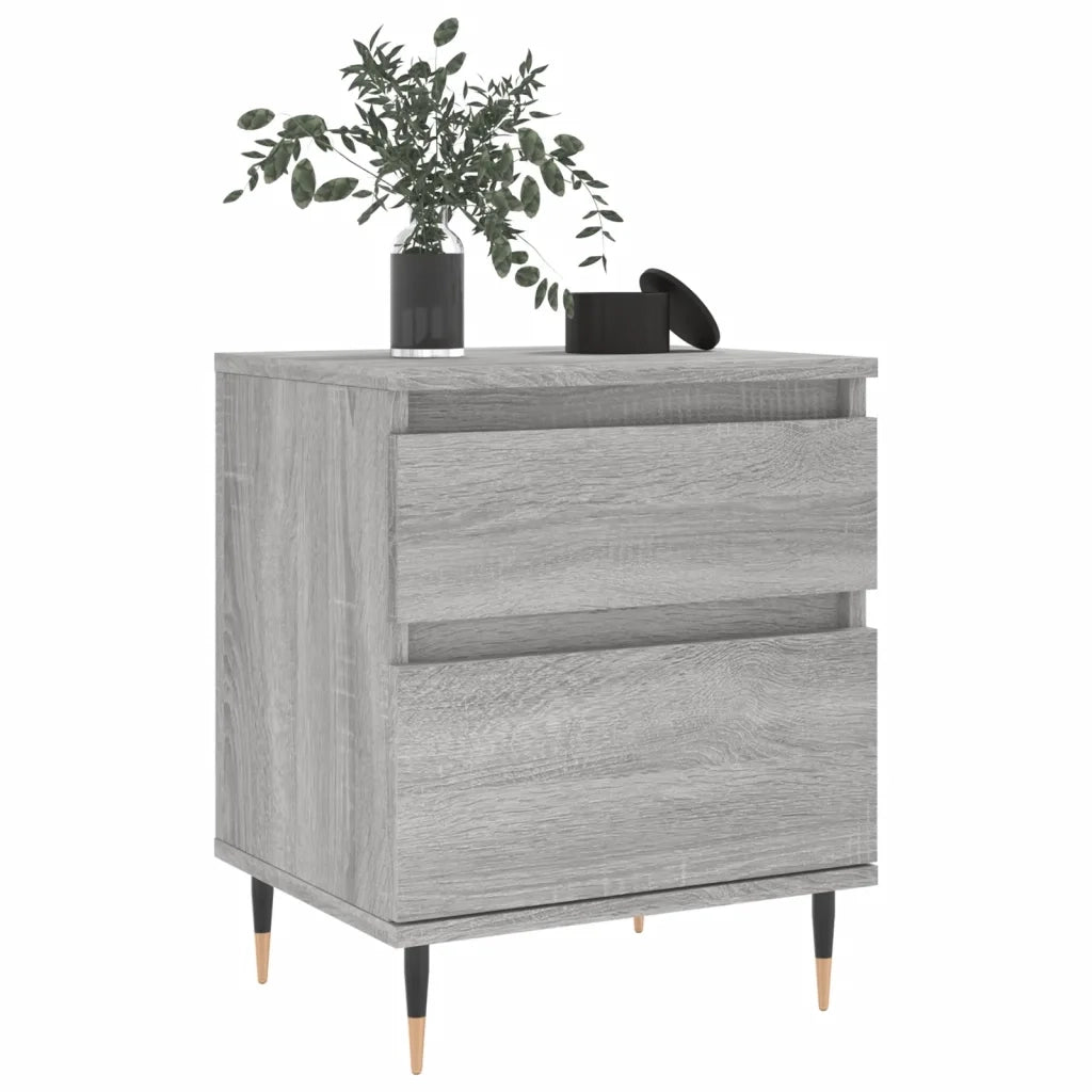 Comodini 2pz Grigio Sonoma 40x35x50 cm in Legno Multistrato 830665
