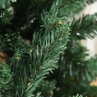 Albero di Natale 210cm Artificiale Pieghevole con Base Rimovibile, 1064 Rami, in PVC e Acciaio, Verde