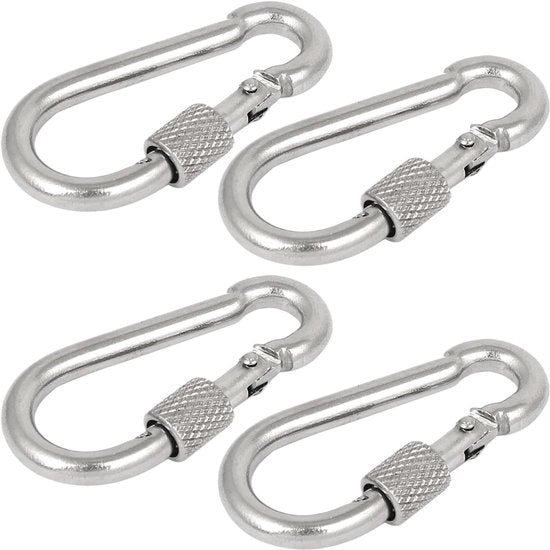 Caricatore per tenda o zaino con chiusura a vite - Lega di alluminio - 4 pezzi - Chiave di connessione - Tenda o zaino - Peso massimo di carico 135 kg - Grappolo di arrampicata