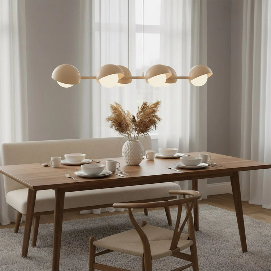 Lampada a sospensione BOOM lineare in acciaio moka e vetro