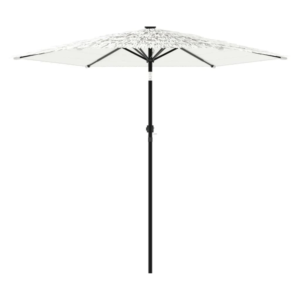 Ombrellone da giardino quadrato con palo robusto 268 x 268 x 226 cm protezione UV finitura moderna in poliestere bianco 02_0056399