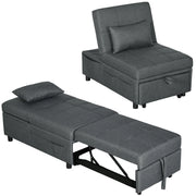 Poltrona Letto Singolo Poltroncina Reclinabile 4-in-1, Grigio