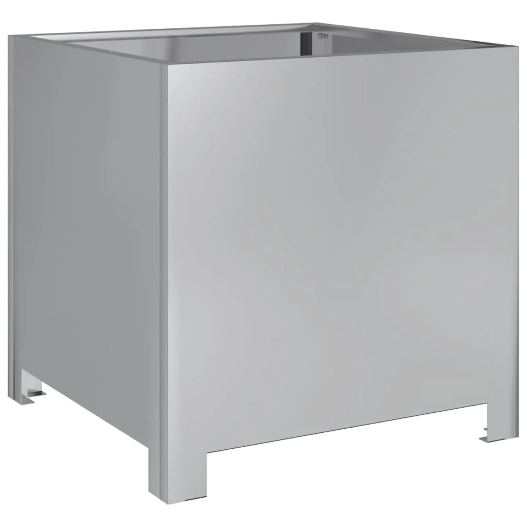 Fioriera rialzata per piante fiori terrazza giardino 40 x 40 x 40 cm acciaio inox argento 02_0037548