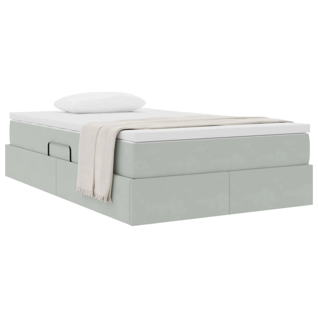Letto con contenitore e materasso Grigio chiaro 120 x 190 cm 3370287