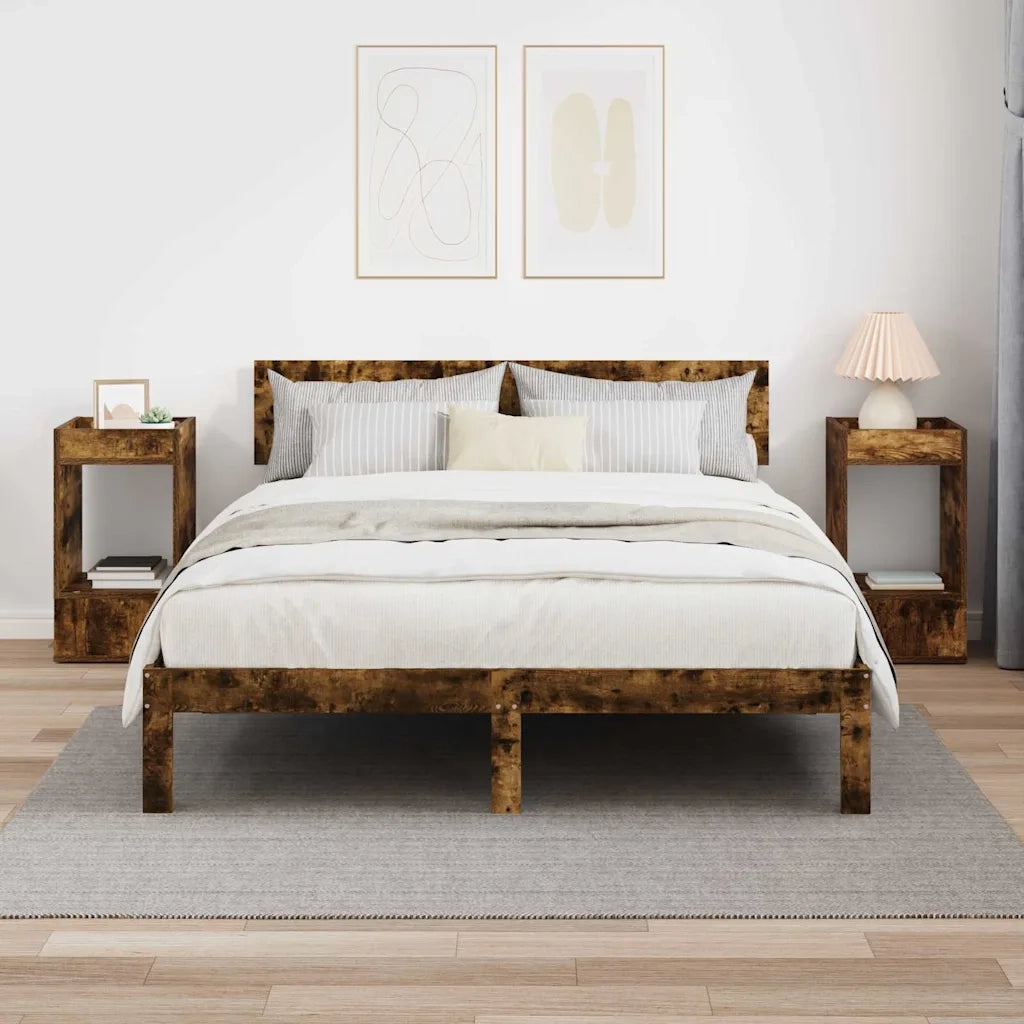Tavolino 2 pcs Rovere fumé 30 x 30 x 56 cm Legno multistrato