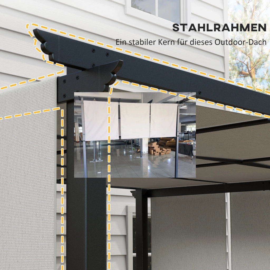 Tenda da Sole Pergola ¨C zephmum ¨C Grigio Scuro 300x350 cm