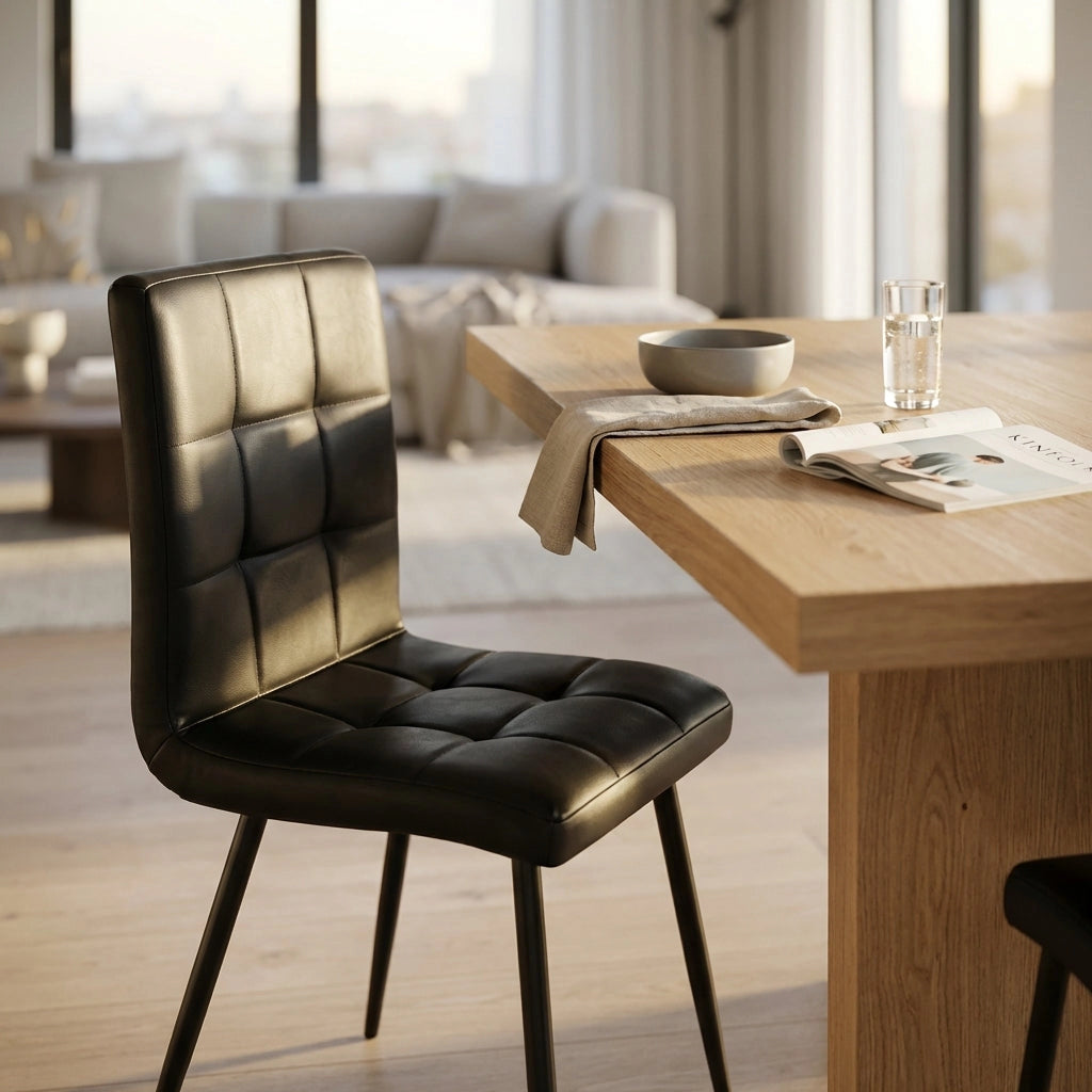 Sedia per Sala da Pranzo in Ecopelle Metallo cm 40x41x89 - ELEONORE