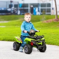 Quad Elettrico per Bambini 18-36 Mesi con Batteria Ricaricabile 6V e Fari, in Metallo e PP, 66x44x42 cm, Verde