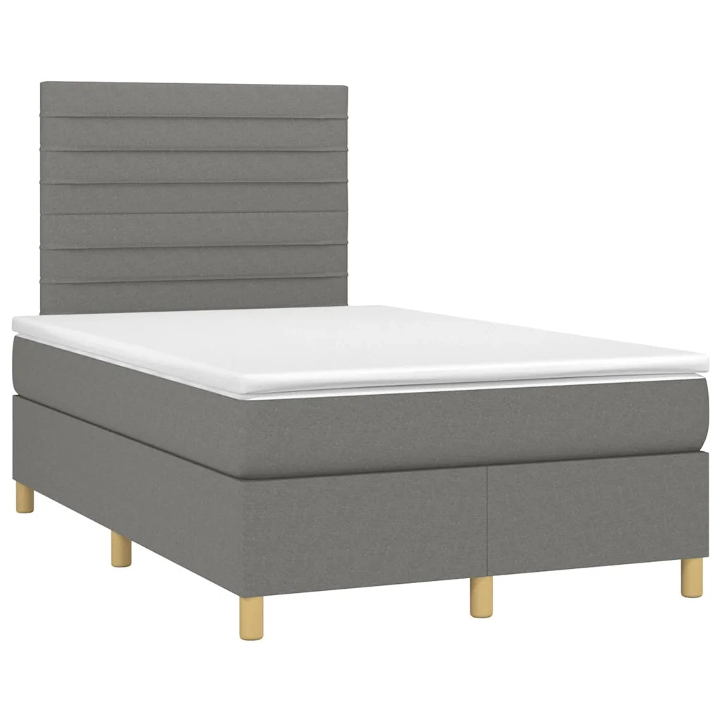 Giroletto a Molle con Materasso Grigio Scuro 120x190cm Tessuto