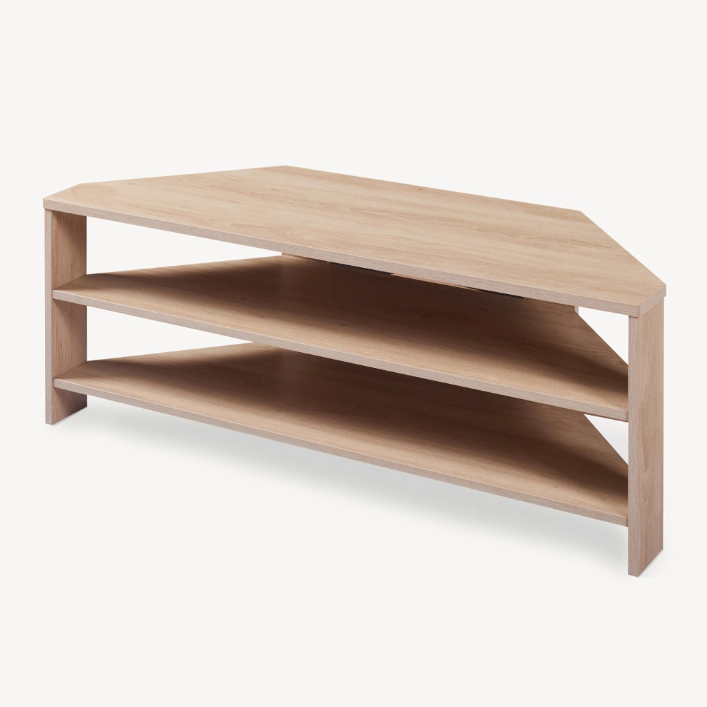 Mobile Porta TV Berg con 2 Ripiani Espositore Angolare 110 x 36 x 42 cm - Effetto Rovere [en.casa]