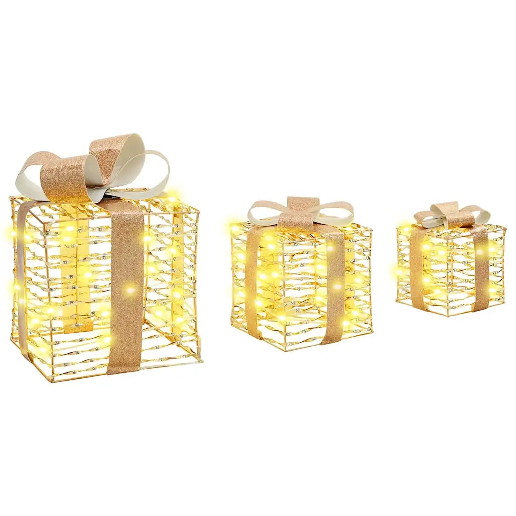 Scatola Regalo 3 pcs Bianco caldo 20 x 20 x 20 cm PET