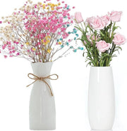 Set di Vasi Fiori - Vasi Ceramici - Bianco 20cm Set di Vasi Tulipani - Per Fiori - Decorazione di Gramigne - Salotto - Aesthetic Decorativo Moderno Bianco Vasi Decorativi - Regalo