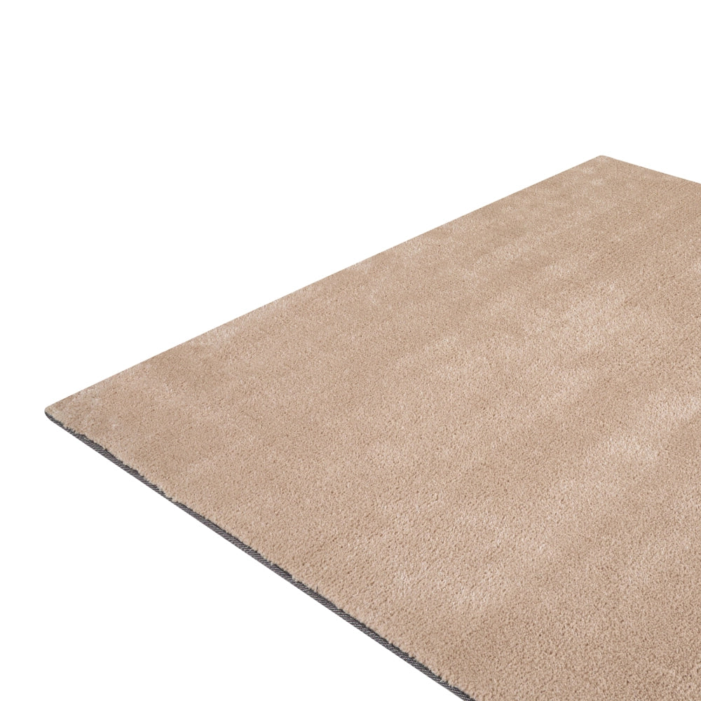 Tappeto in poliestere a pelo lungo tuftato a macchina 200 x 200 cm beige sabbia stile moderno