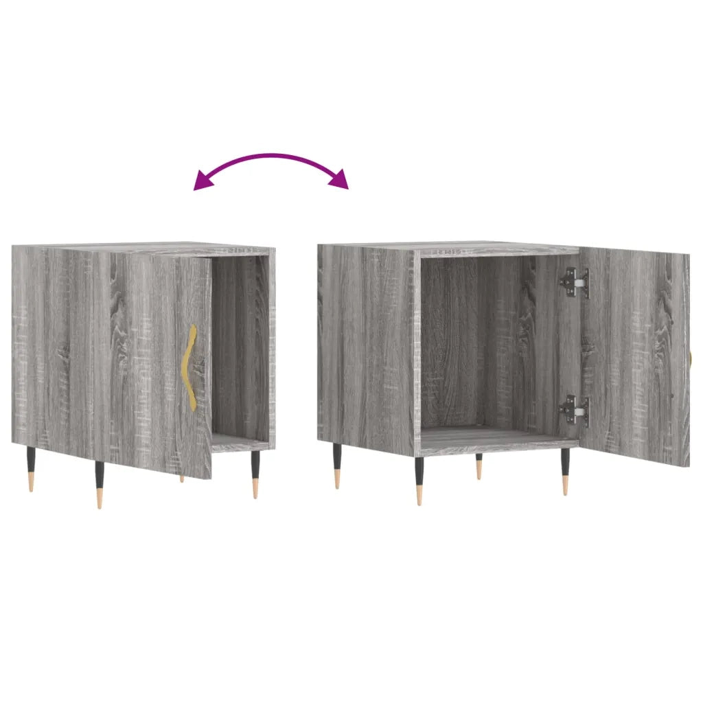 Comodino-Tavolino da notte Grigio Sonoma 40x40x50 cm in Legno Multistrato 739596