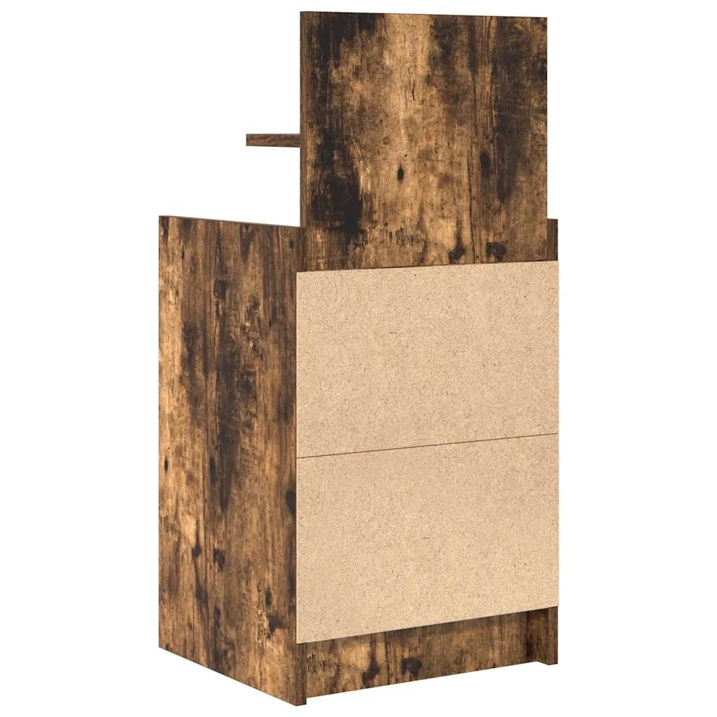 Comodini con 2 Cassetti 2 pz Rovere Fumo 38x34x80 cm 861364