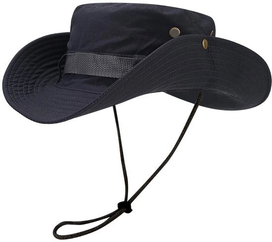Cappello da sole, protezione respiatoria Cappello da pesca Larghezza del bordo Cappello da safari Cappello in rete respiatoria per camminate Campeggio Viaggi - Grigio scuro
