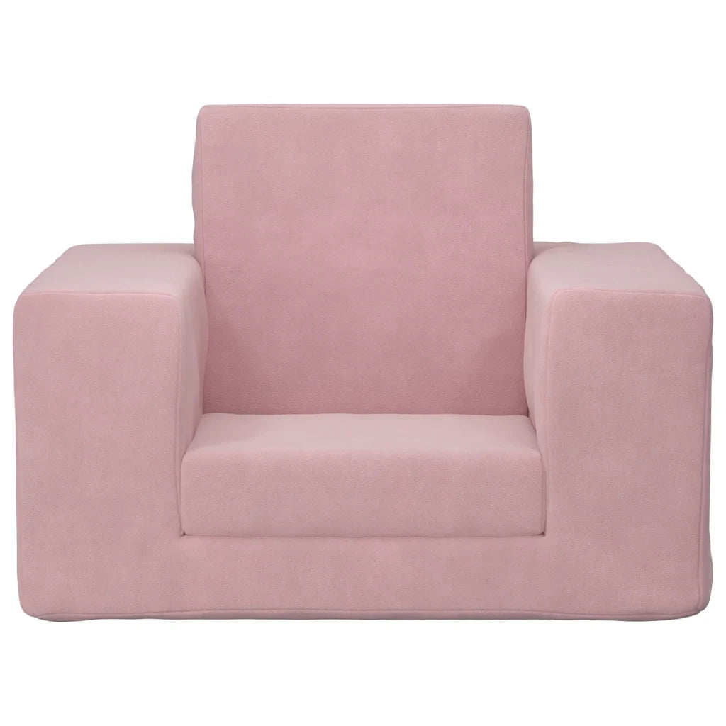 vidaXL Divano per Bambini Rosa in Morbido Peluche