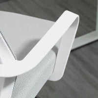 Sedia da Ufficio, Poltrona da Ufficio, Altezza Regolabile, Sgabello da Ufficio Girevole 360°, 64L x 59P x 104-124H cm, Grigio e Bianco