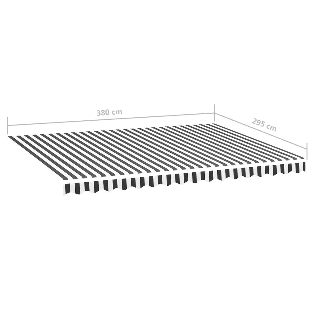 Tessuto di Ricambio per Tenda da Sole-Ricambio telo per tenda da sole Antracite e Bianco 4x3 m