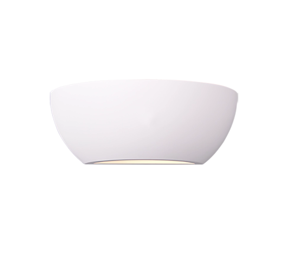 Applique bi-emissione, gesso, bianco, L 24,5 cm, Roma