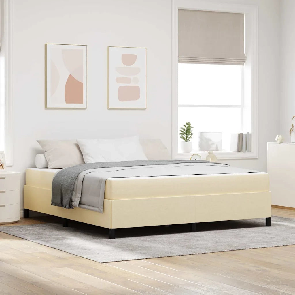 vidaXL Letto a molle Crema e Nero 180 x 200 cm