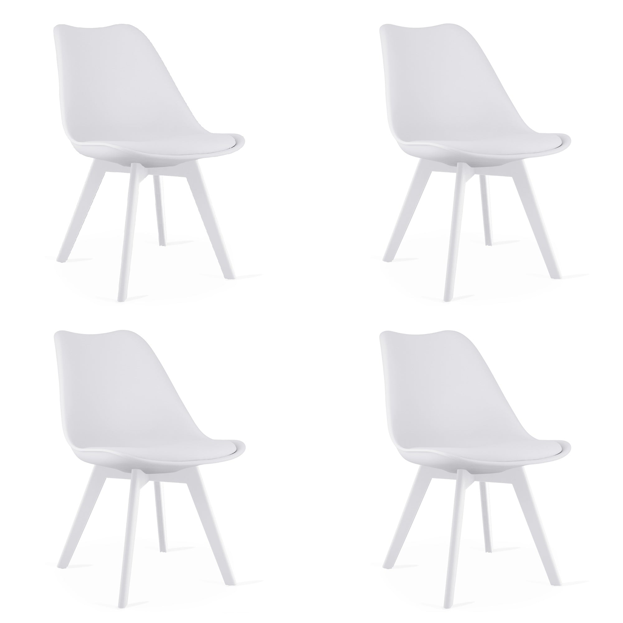 Sedia VALORA RIXK - Design ergonomico bianco per soggiorno x4