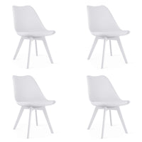 Sedia VALORA RIXK - Design ergonomico bianco per soggiorno x4