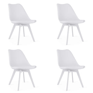 Sedia VALORA RIXK - Design ergonomico bianco per soggiorno x4