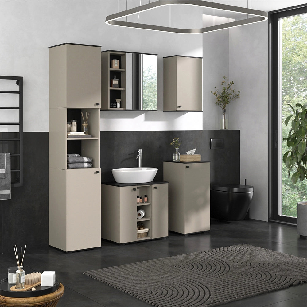 Vicco Set di mobili da bagno Grigio 5 parti