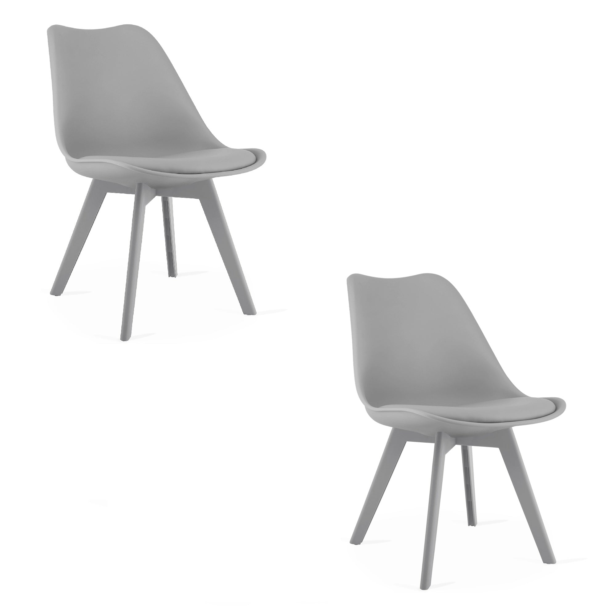 Sedia VALORA RIXK - Design ergonomico grigio per soggiorno x2