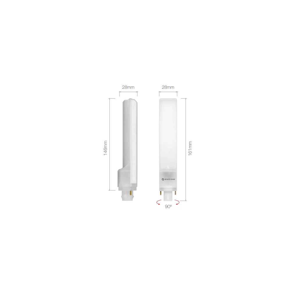 Lampadina LED Cala - G24 2-Pin 10W (Equivalente 100W alogeno) 1155Lm Uniform-Line 3000K Beneito Faure
