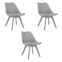 Sedia VALORA RIXK - Design ergonomico grigio per soggiorno x3